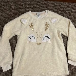 White soft fleece sweatshirt